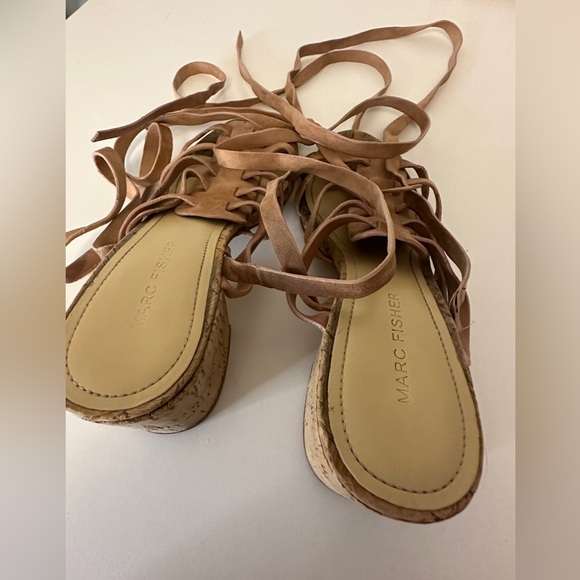 Marc Fisher Phoebe Suede Ankle Lace Up Sandal 8.5 - Picture 5 of 7